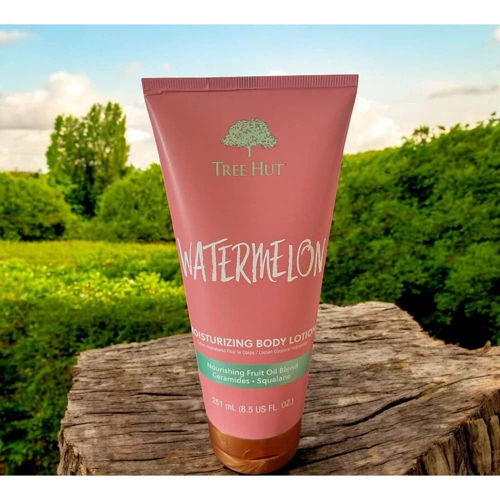 Spa Peach Watermelon Body Lotion My Home Body Shower Loofah Puff Gift Basket NEW - Picture 6 of 7